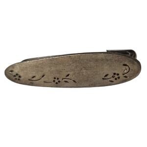 Lullaby Sterling 1946 Engraved Floral Antique Silver Diaper Safety Pin Vintage